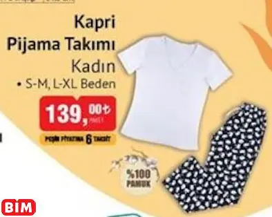 KAPRİ PİJAMA TAKIMI KAPRİ PİJAMA TAKIMI